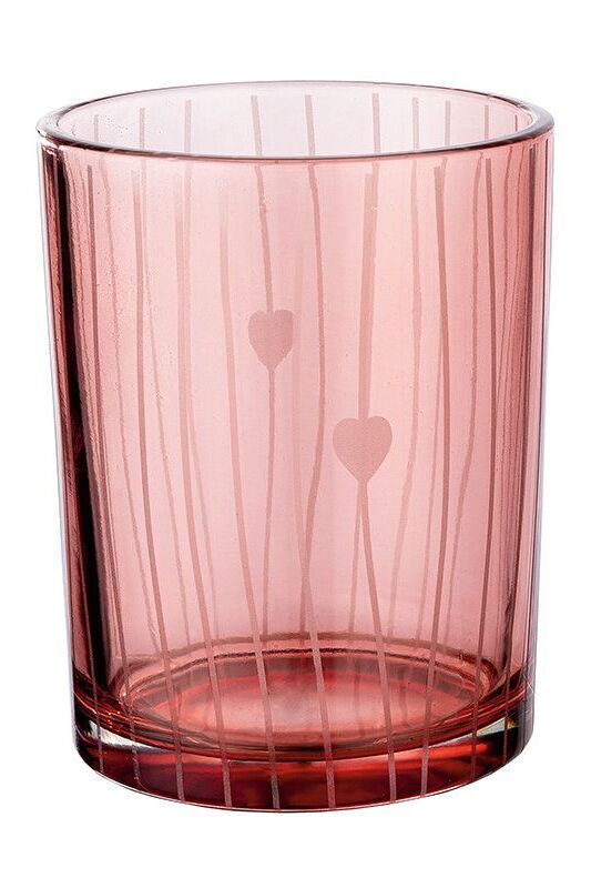 27236_1_5rot Windlicht Lines 12,5cm rot