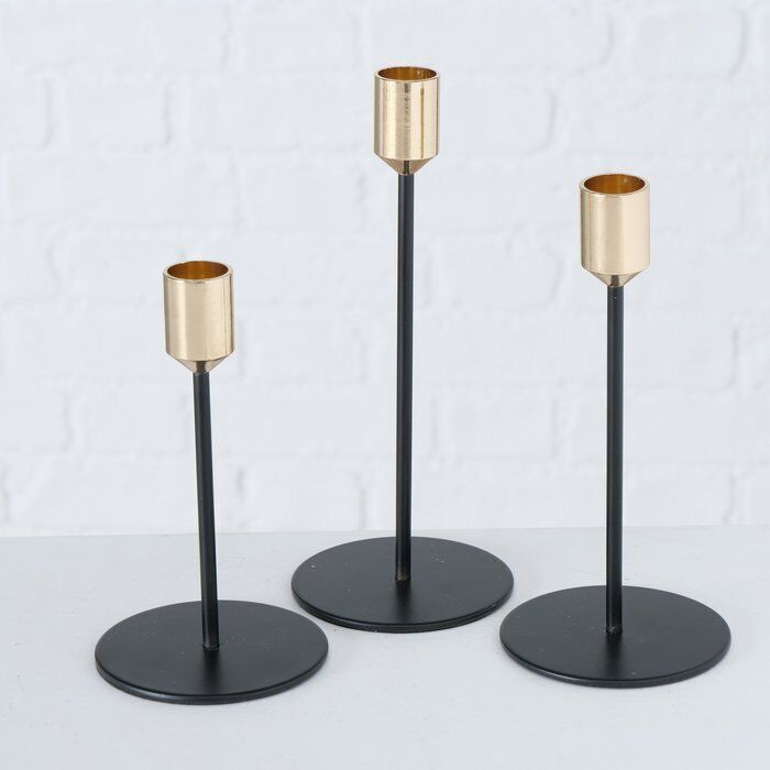 Kerzenleuchter-Set Marko schwarz/gold