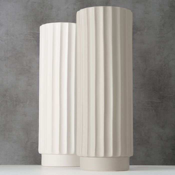 Vase Vianello Keramik hellgrau