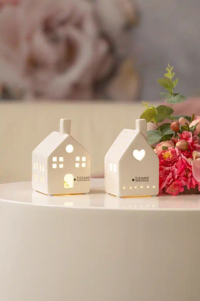 Haus Biaza Herz 11cm LED cremeweiß