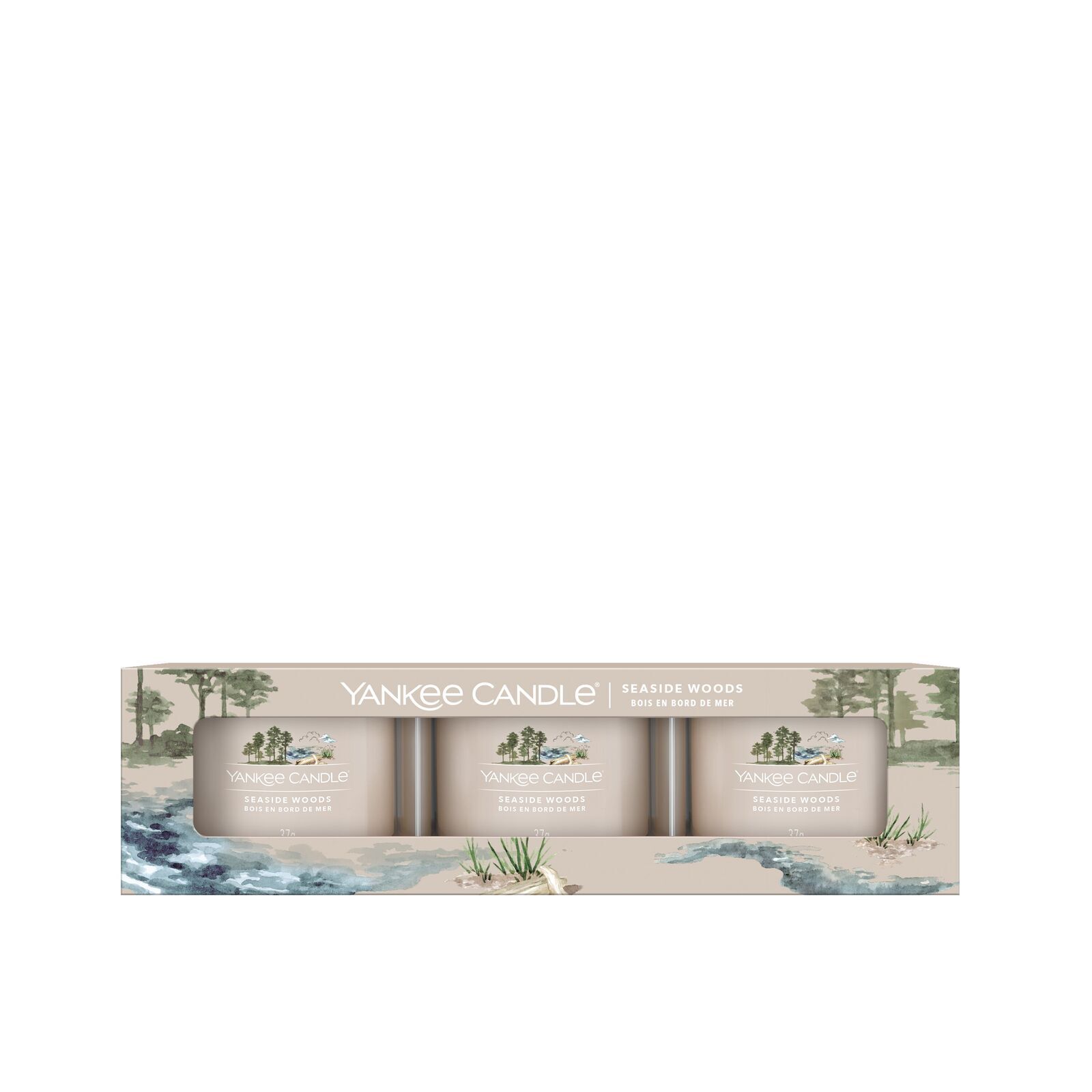 Seaside Woods 37g Glasvotivkerze 3er Pack