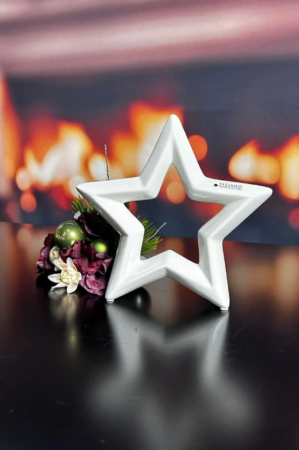 Deko Stern Saphira 14cm cremeweiß