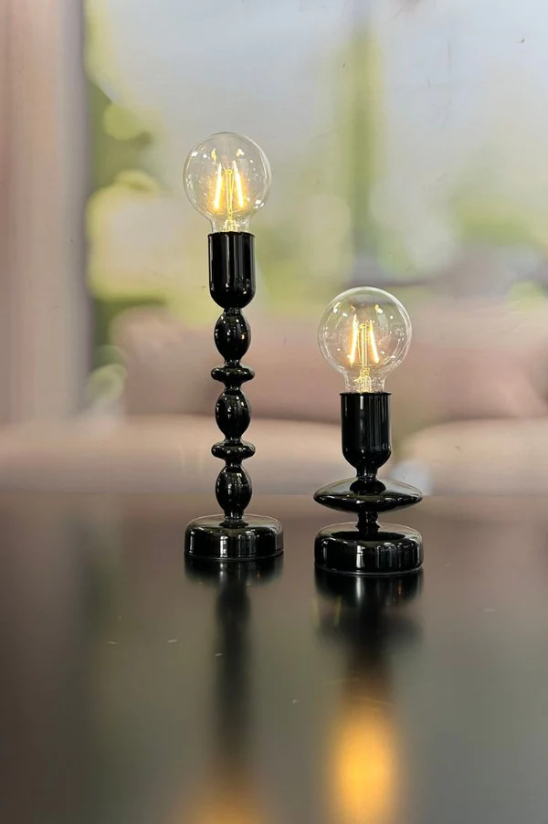 Lampe Savazza LED Glas schwarz 23,5cm