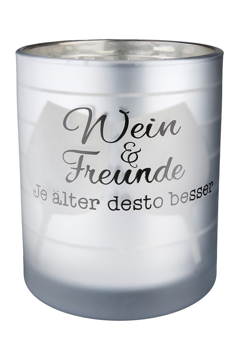 Windlicht Weinfest silber 12cm Streifen Windlicht Weinfest silber 12cm Streifen