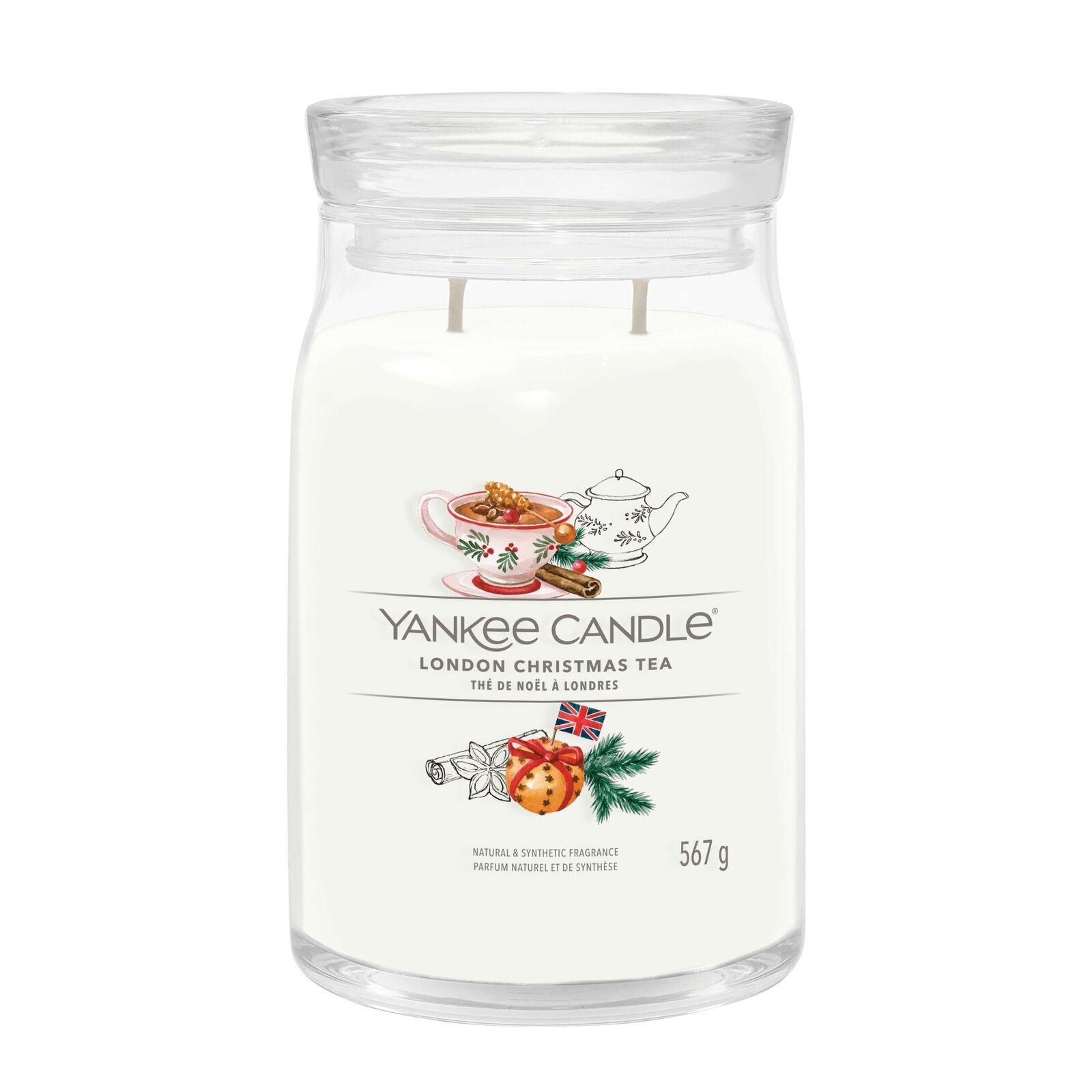London Christmas Tea Signature Large Jar 567g 2-Docht Krug