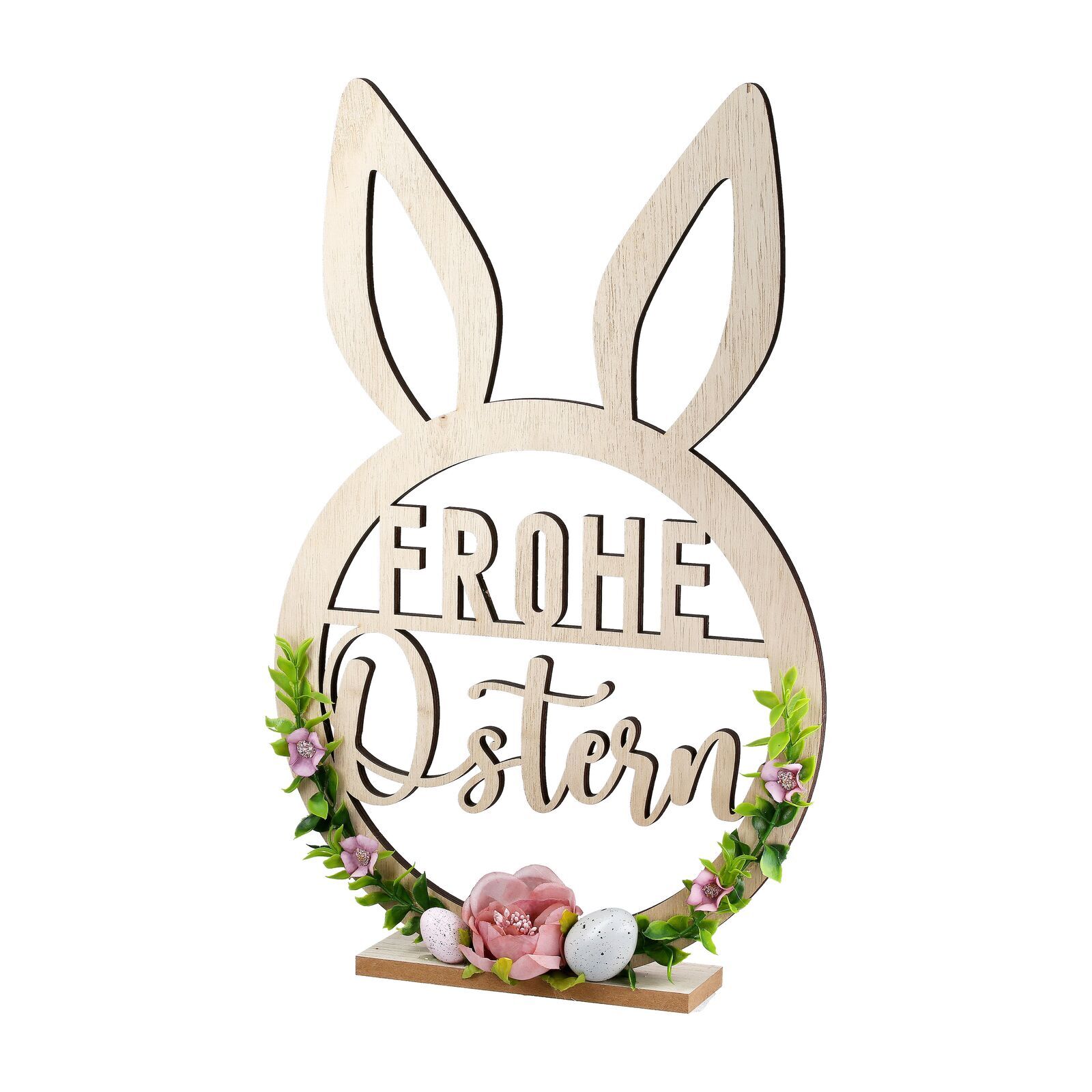 Standrelief Hase Frohe Ostern 41cm Blume, Blumen-Arrangement, Pflanze
