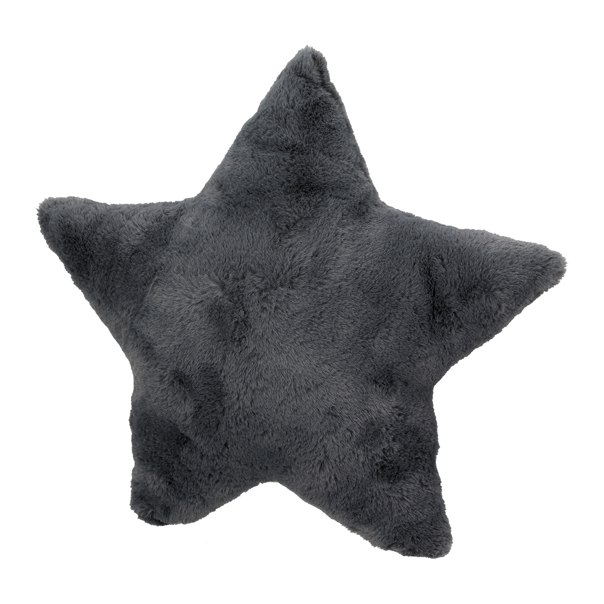 Kissen Stern Plüsch grau 45cm