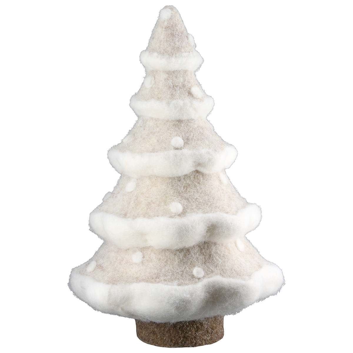 Dekofigur Weihnachtsbaum Narvik 35cm Kunstbaum, Weihnachtsbaum, Filz, Weiß, Korkenfuß