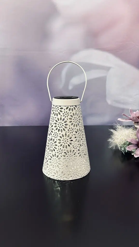 Solar Lampe Fiori LED 20,5cm creme