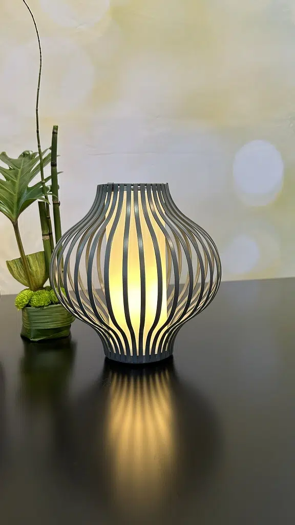 Lampe Atrani LED Metall grau gewölbt Lampe Atrani LED Metall grau gewölbt