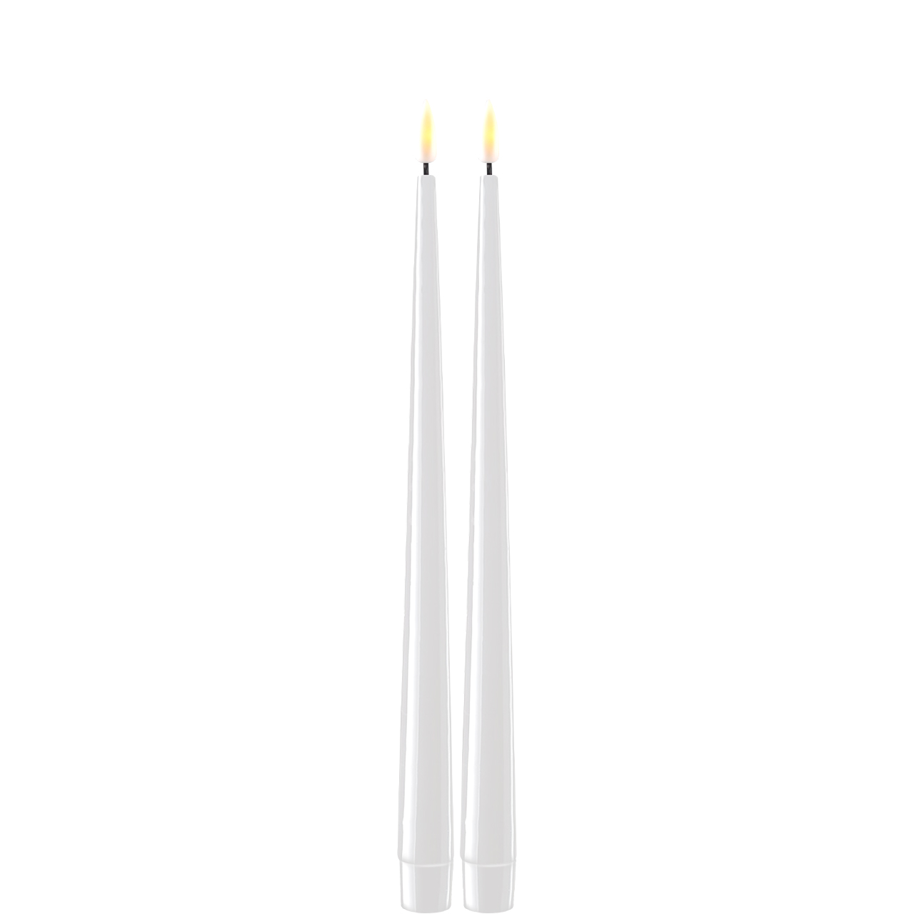 Stabkerze mit Lack LED 28 cm weiß 2 Stück