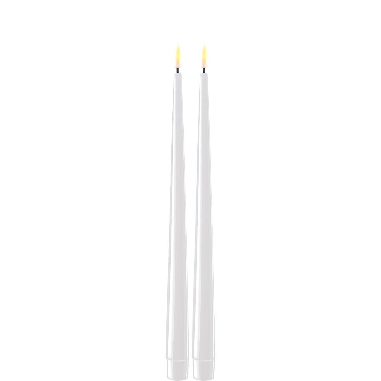 RF-K-0001 Stabkerze mit Lack LED 28 cm weiß 2 Stück