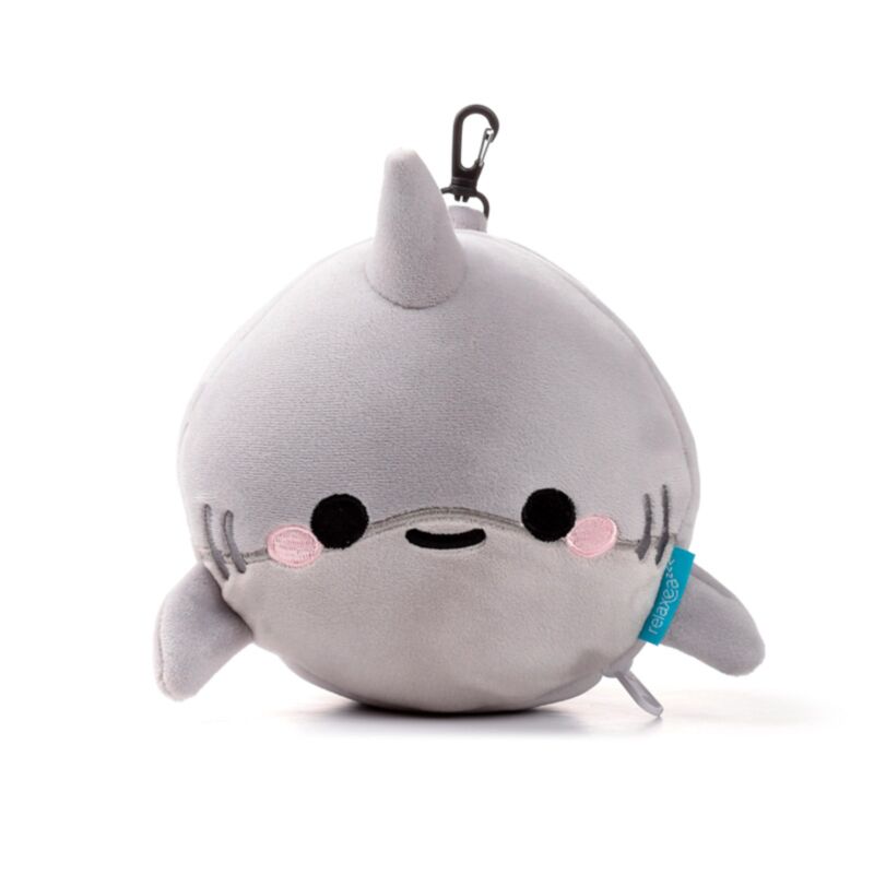 Relaxeazzz Adoramals Archie the Shark Hai Plüsch Reisekissen & Schlafmaske
