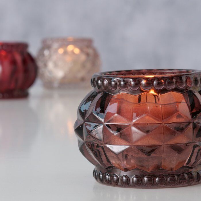 Teelichthalter Porah dunkelrosa