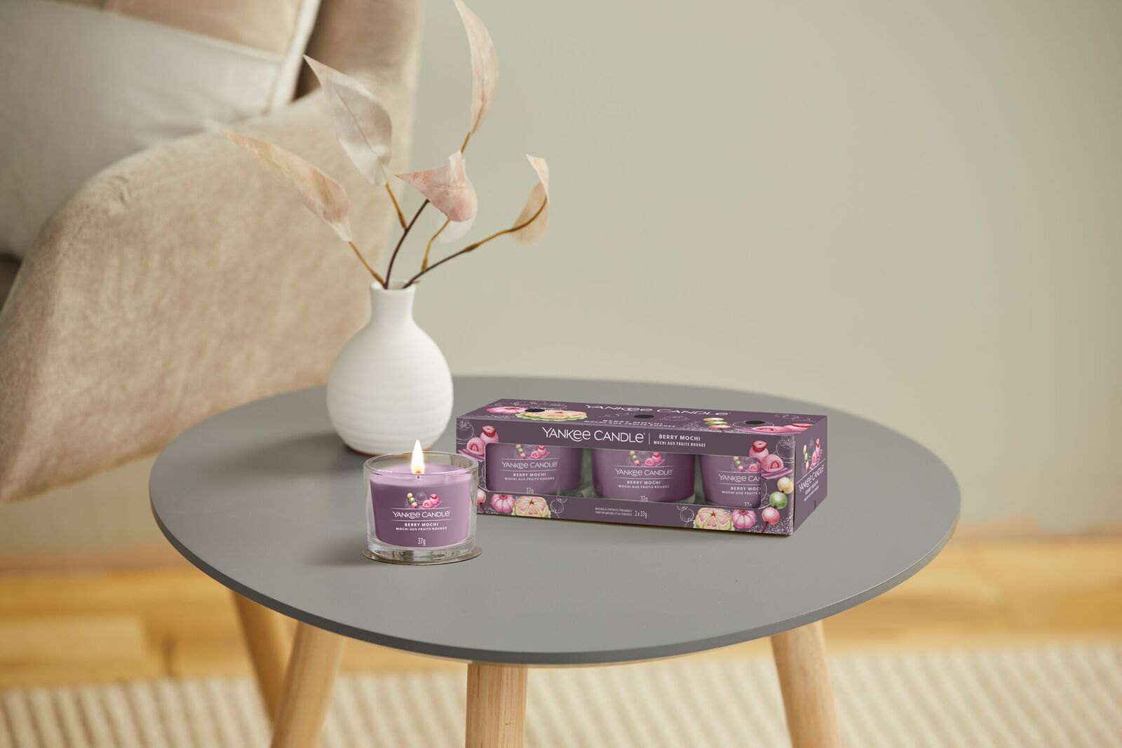 filled-votives_Set-1_Berry-Mochi Berry Mochi 37g Glasvotivkerze 3er Pack