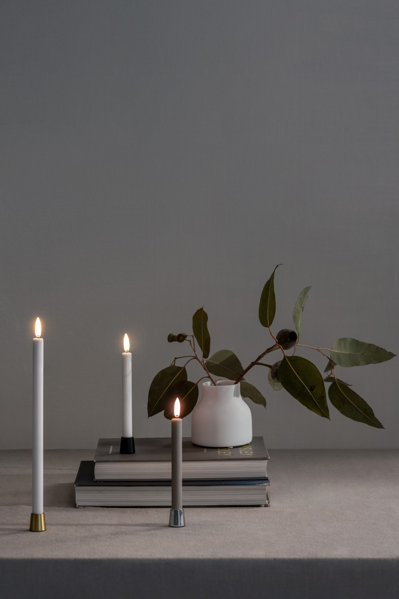 Uyuni LED Mini Tafelkerze 14cm sandstone 2 Stück