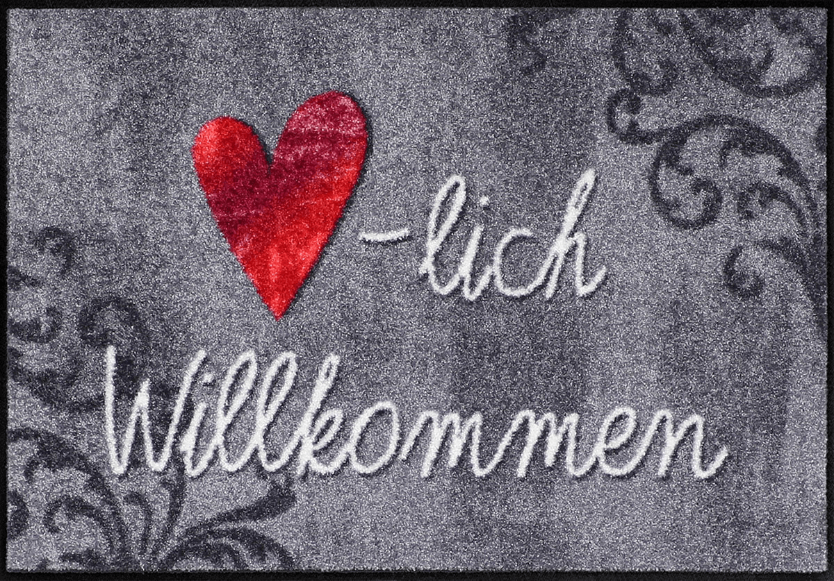 Wohnmatte Herzlich Aquarell