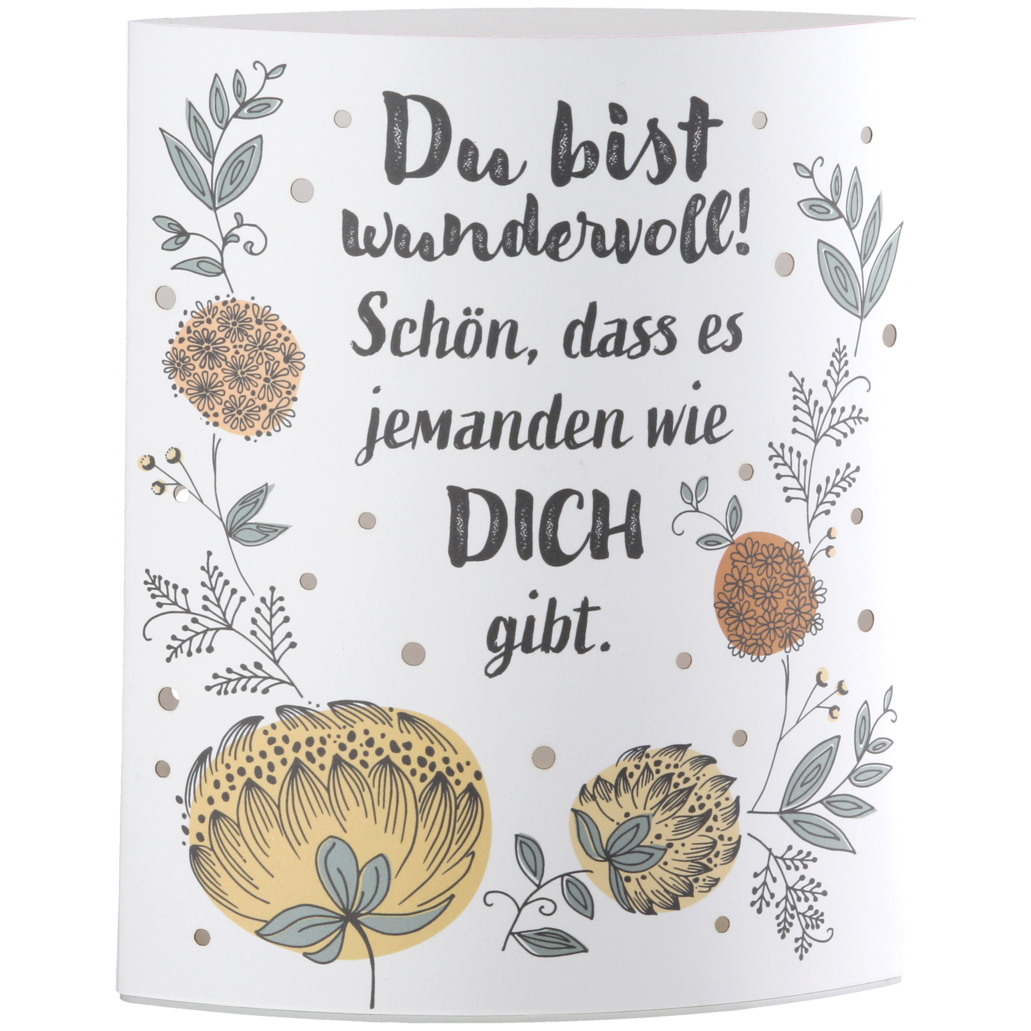 Dekoleuchte Bauerngarten LED Papier Du bist