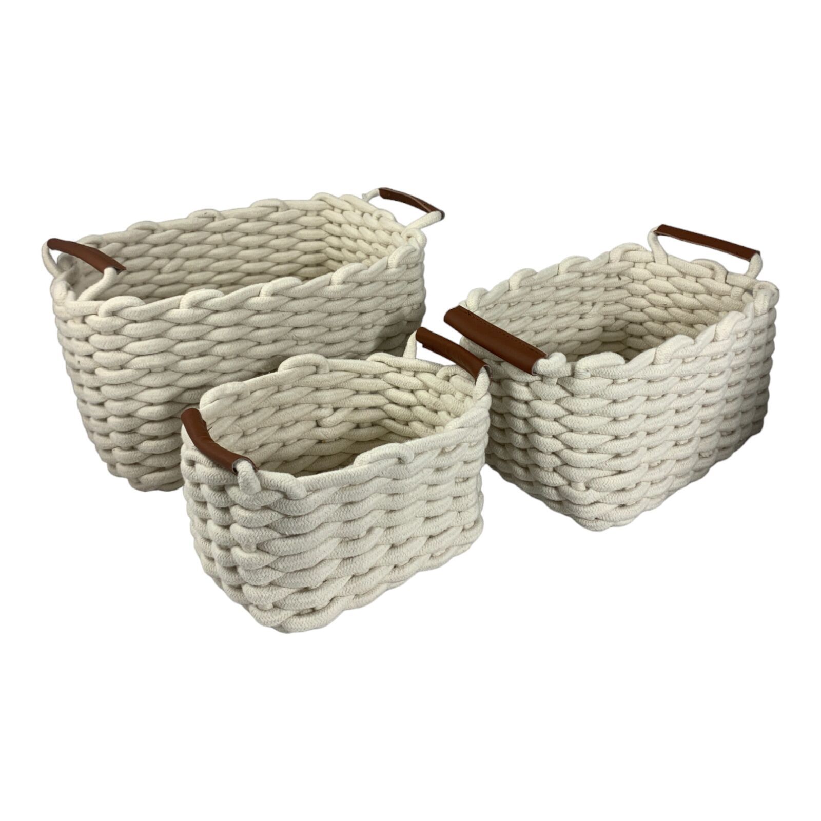 Dekokorb Marino 3er Set creme Gewebt, Korb, Zubehör, Tasche, Handtasche