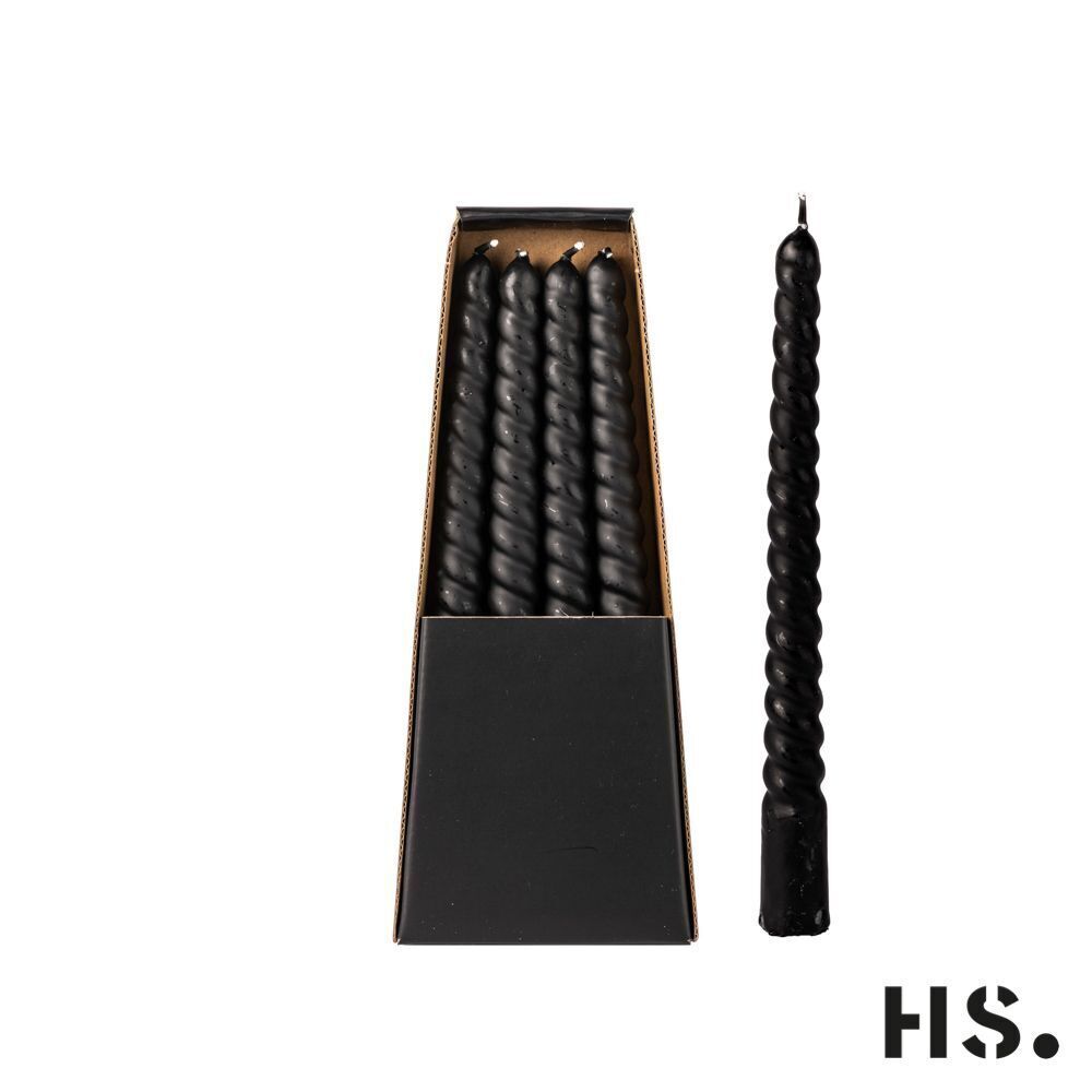 JQVDHcW0 Dinner Candle Swirl schwarz 4 Stück