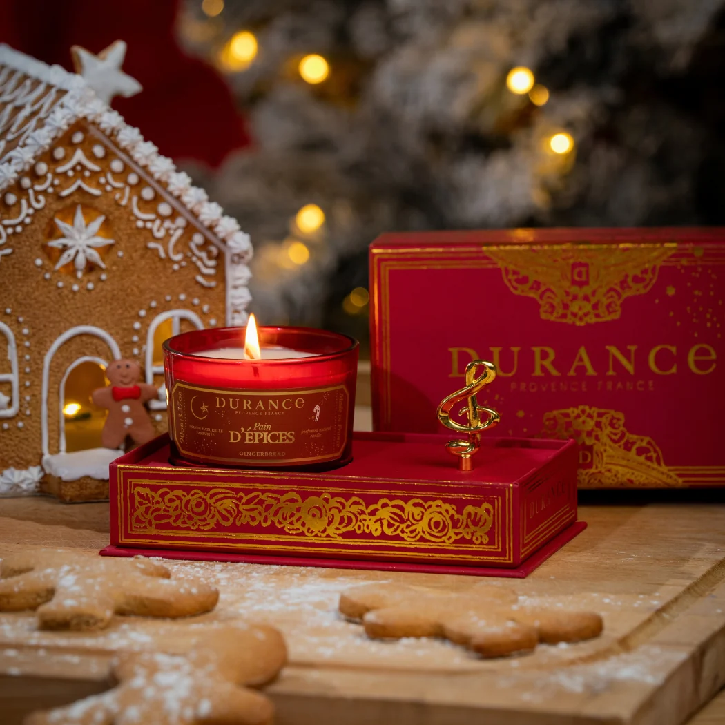 candle, tin, box, red, gingerbread