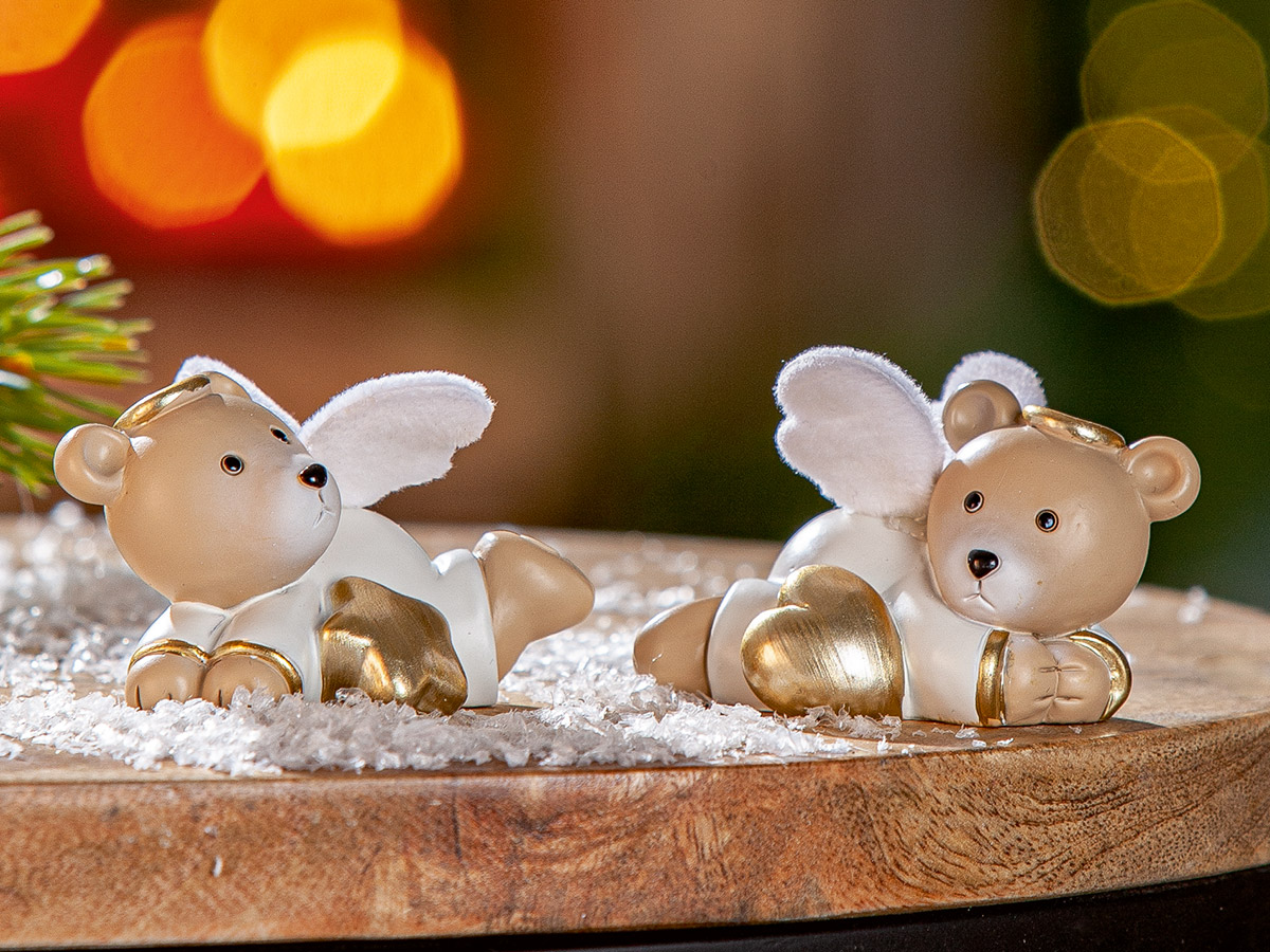 Engel Figur, Engelchen, Christbaumschmuck, Weihnachtsdeko, Goldene Akzente