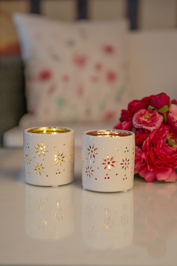 beide-farben-Florana Tischlicht Florana 7cm creme/rosa