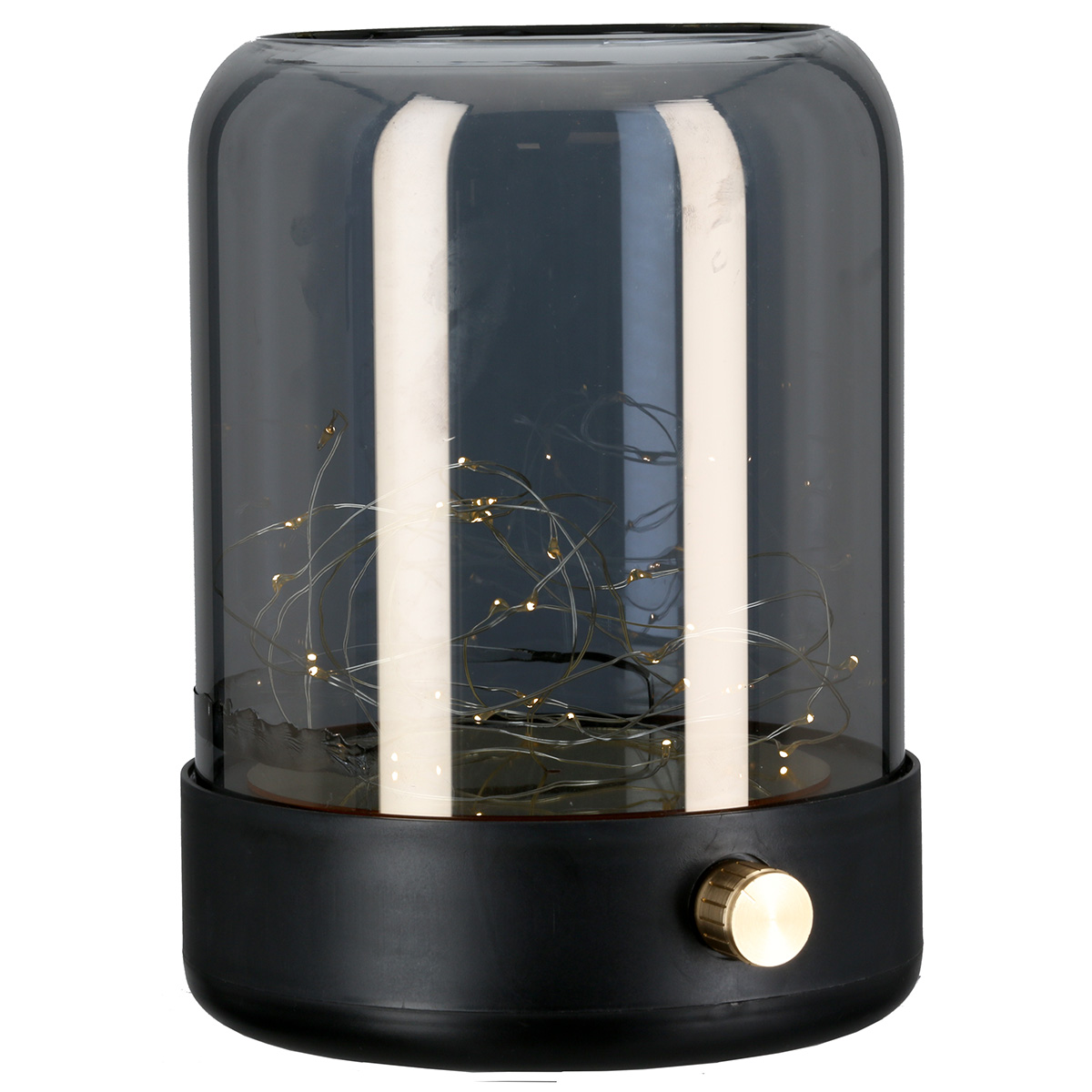 Windlicht Brightshine Silber LED Glas 22cm Lampe, Glasglocke, Lichterkette, Dekolampe, Tisch-/Standlampe