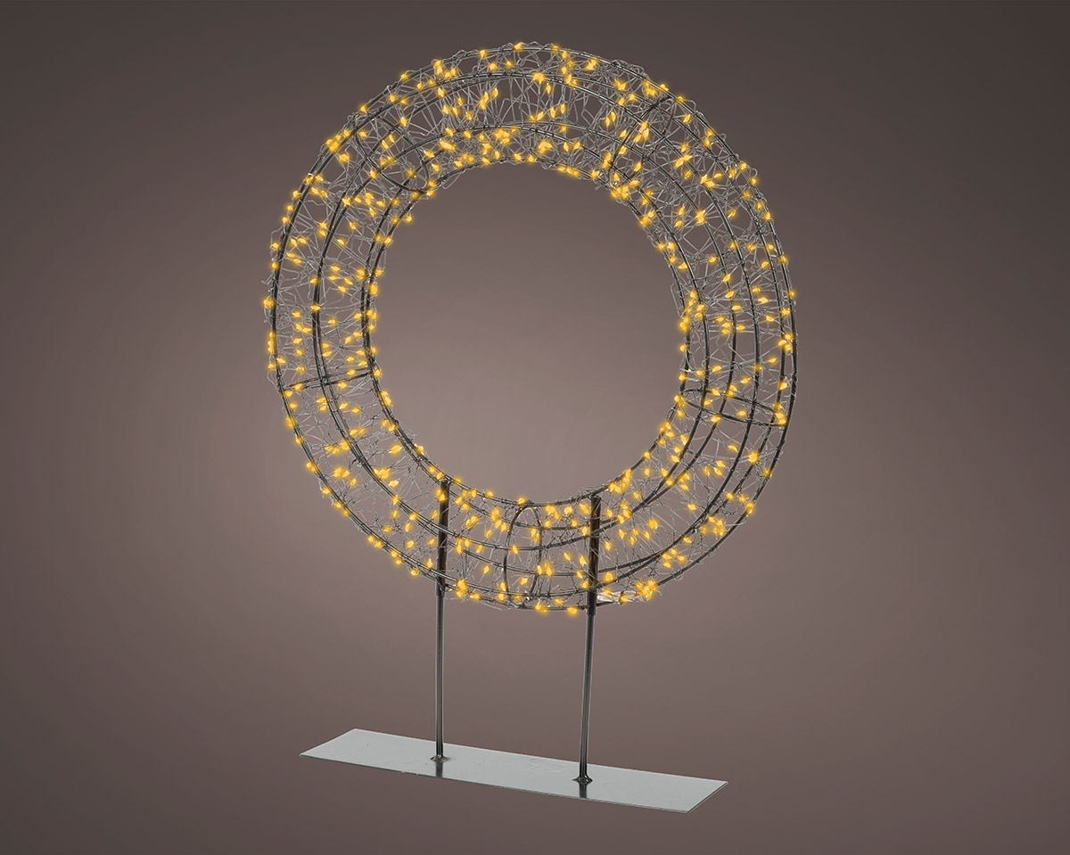 Lichterkreis, LED-Deko, Ring-Leuchte, Gelbes Licht, Steckfigur Deko