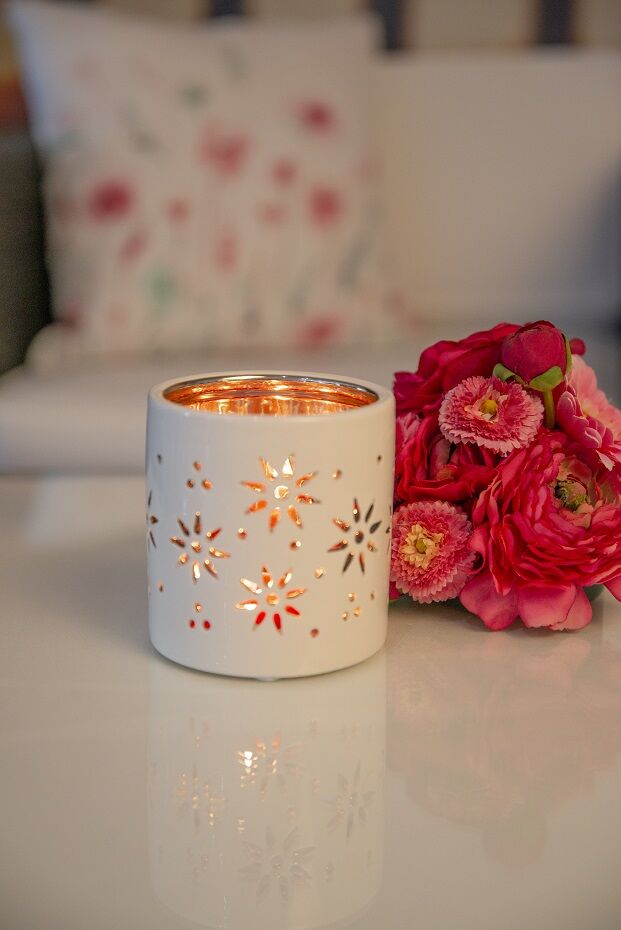 Tischlicht Florana 7cm creme/rosa