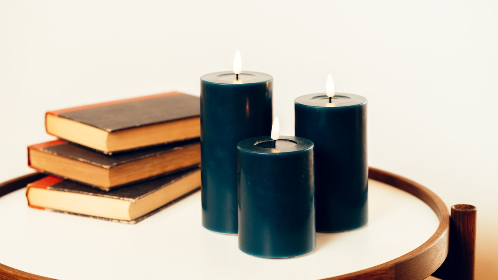 Stumpenkerze LED petrol 5 x 20cm B-Ware