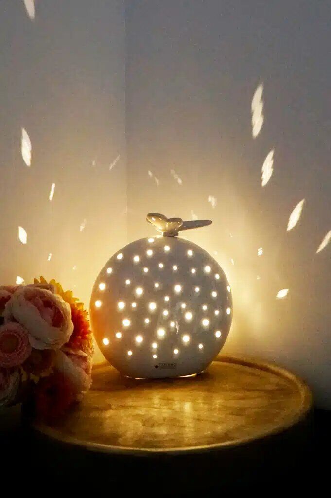 Lichtkugel Mendini mit Libelly 13,5cm LED cremeweiß