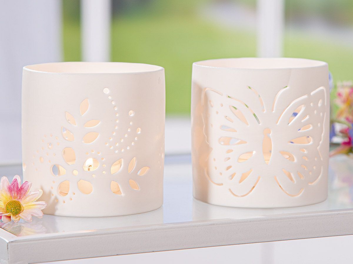 Windlicht Spring Porzellan 8cm Blume Pokal, Kunst, Porzellan, Töpferei