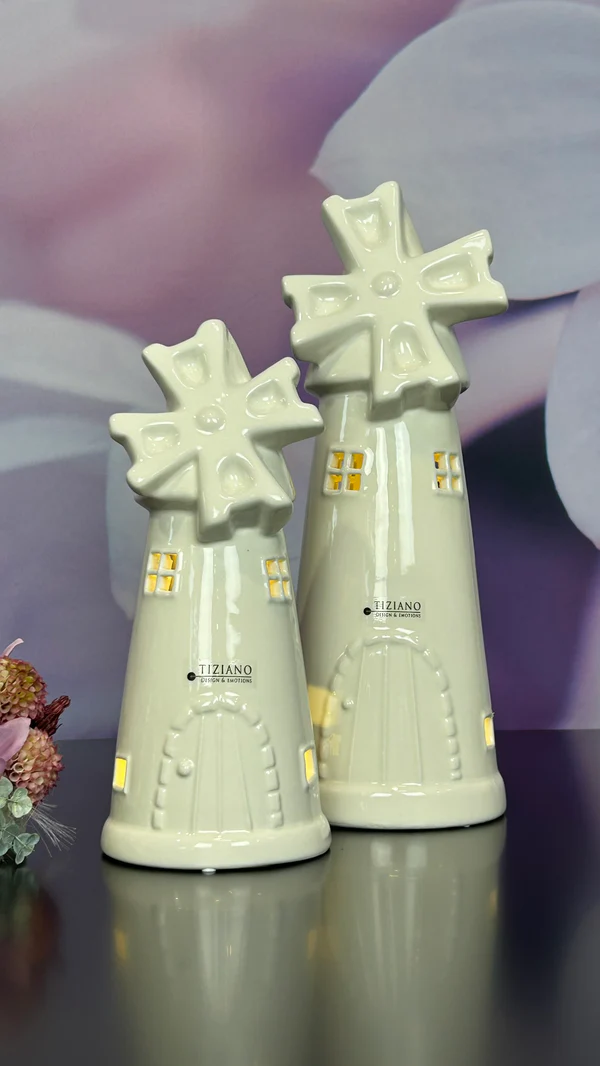 Windmühle Resina 18cm LED cremeweiß Windmühle Resina 18cm LED cremeweiß