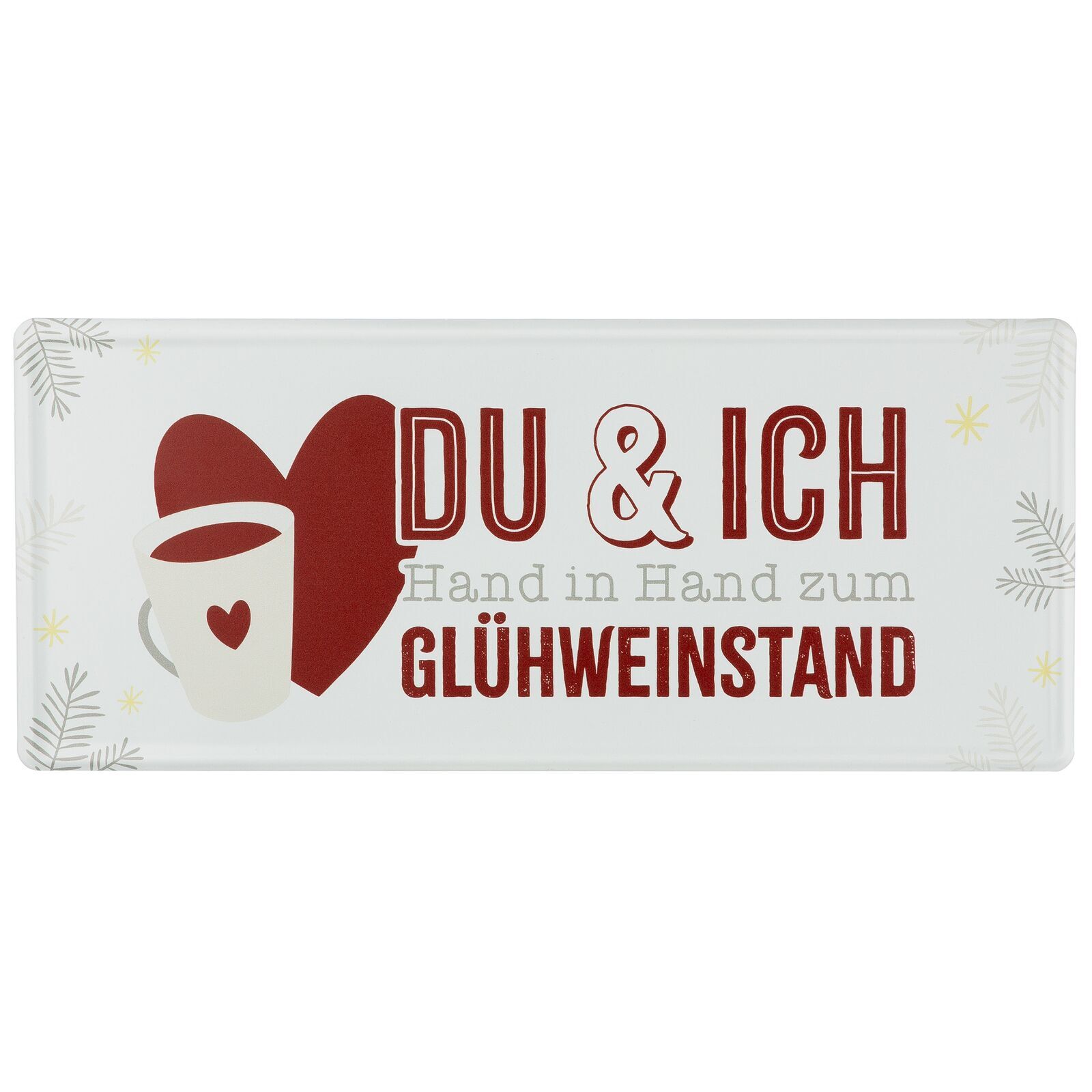 Schild Glühwein weiß