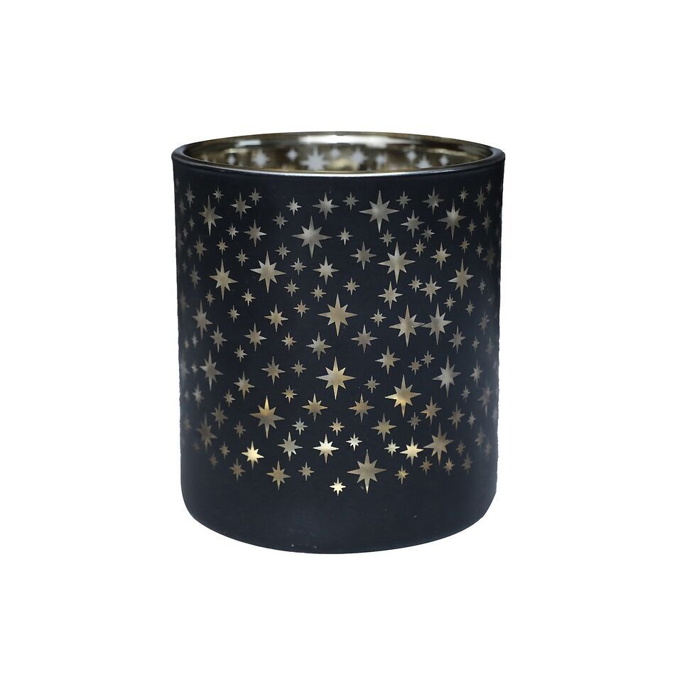 Windlicht Stars schwarz 8cm