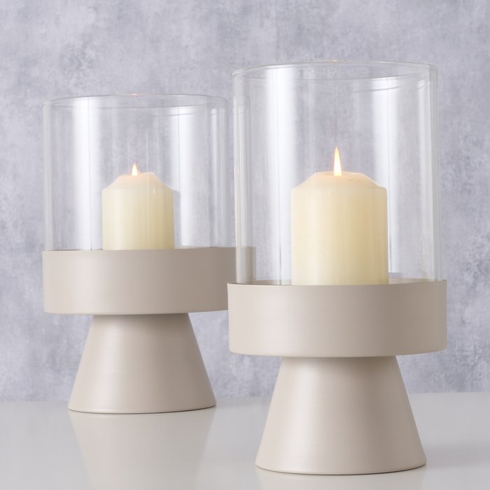Windlicht Pallas 29cm beige