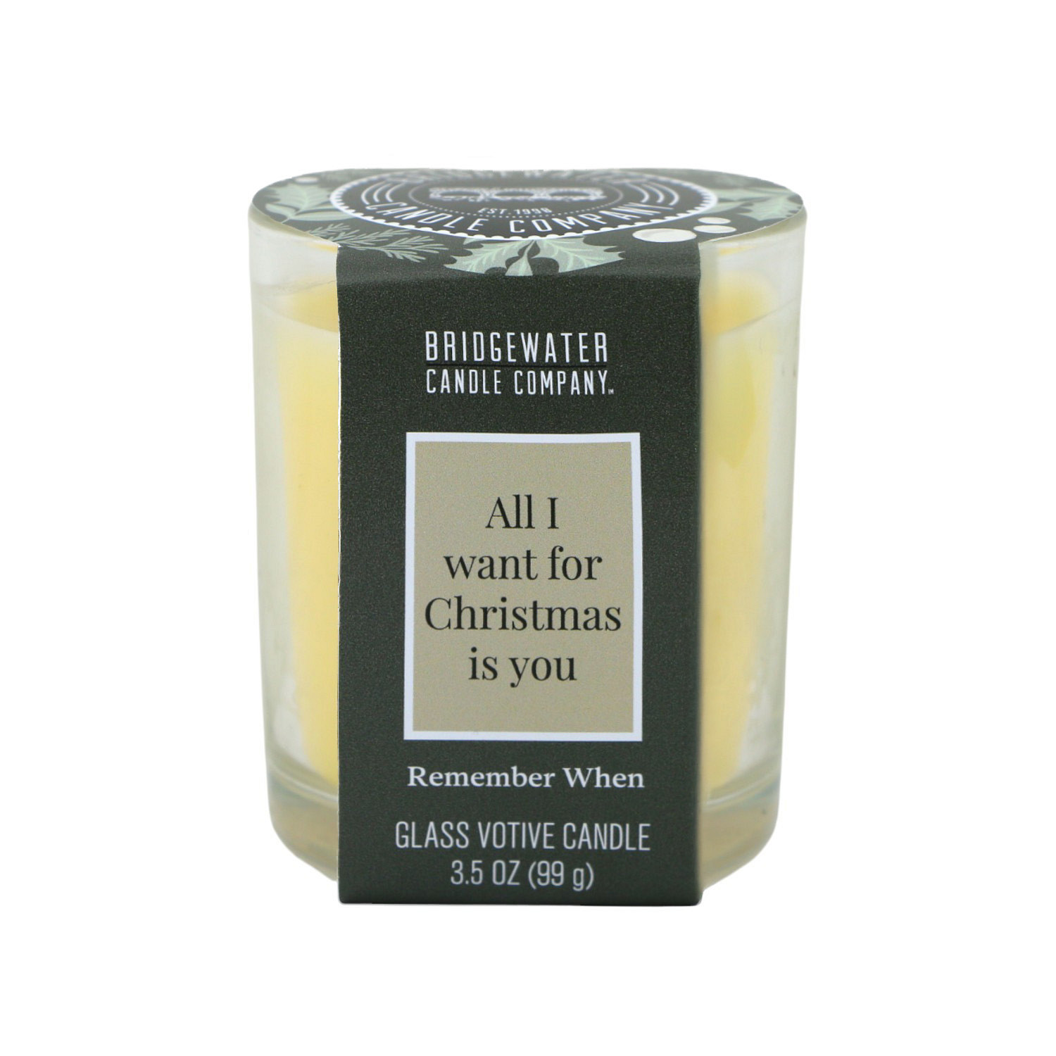 All I Want For Christmas - Remember When Glasvotivkerze 99g Kerze, Glaskerze, Duftkerze, Weihnachtskerze, 3,5 oz