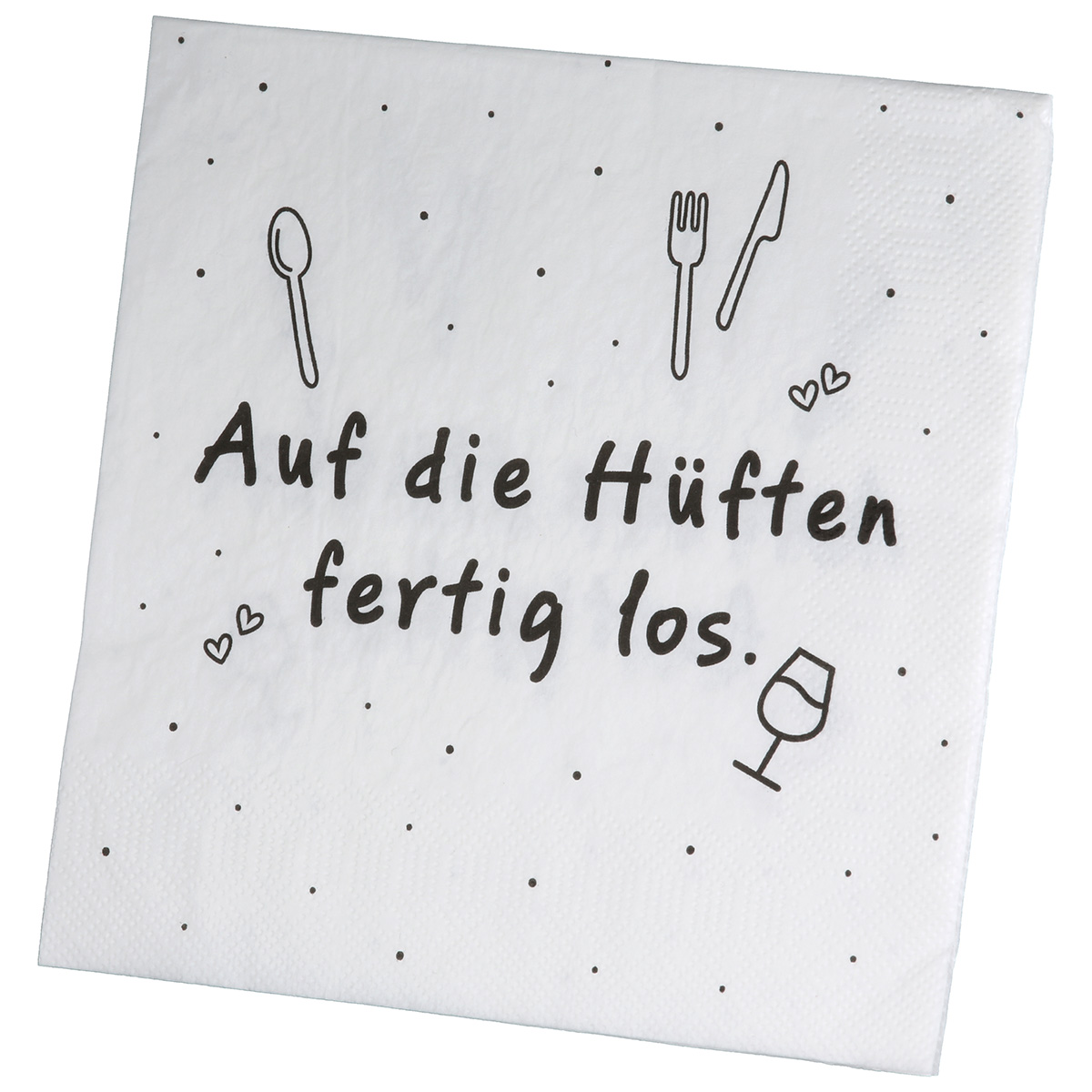Serviette Auf die Hüften weiß