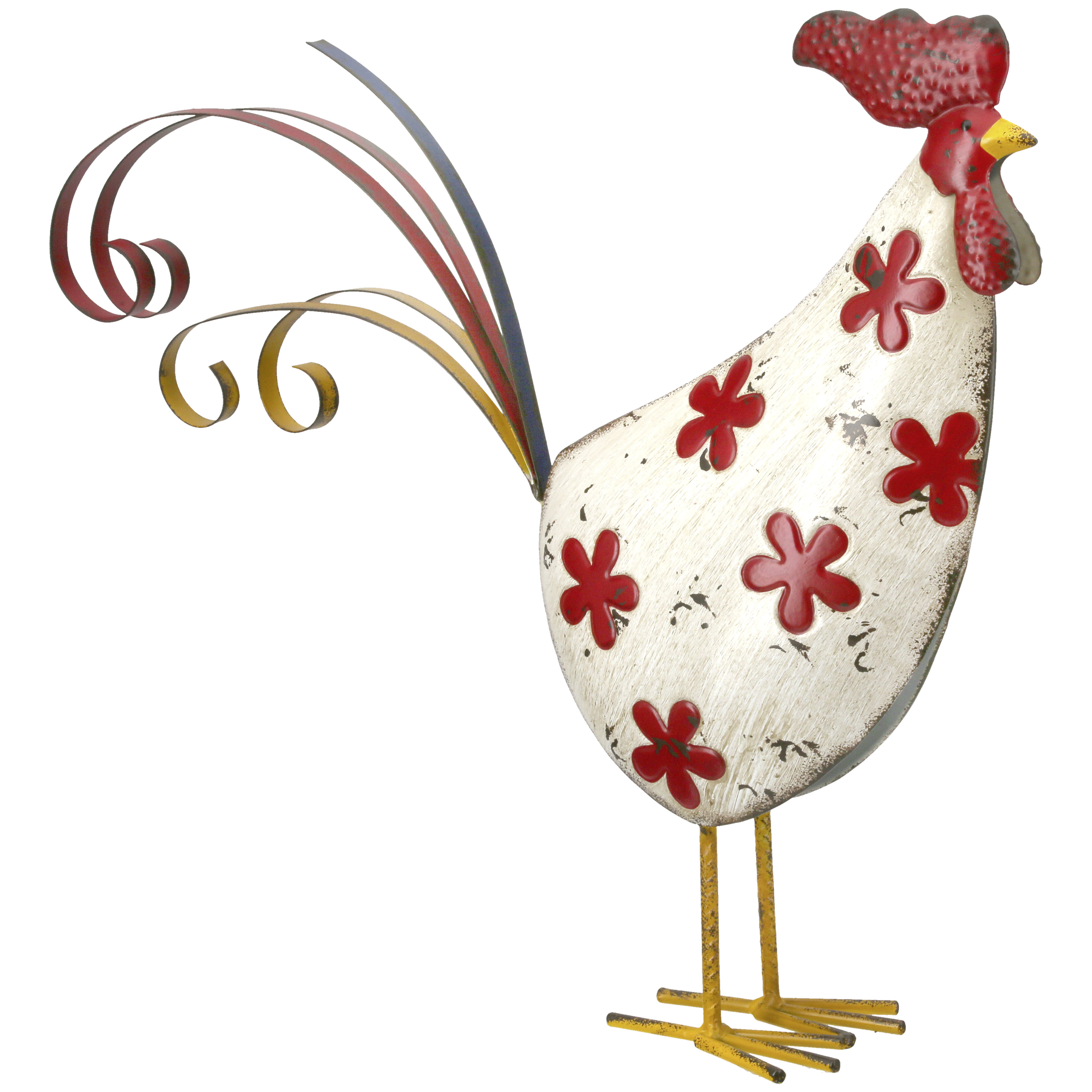 Dekofigur Hahn Ferdinand creme 37cm Metall