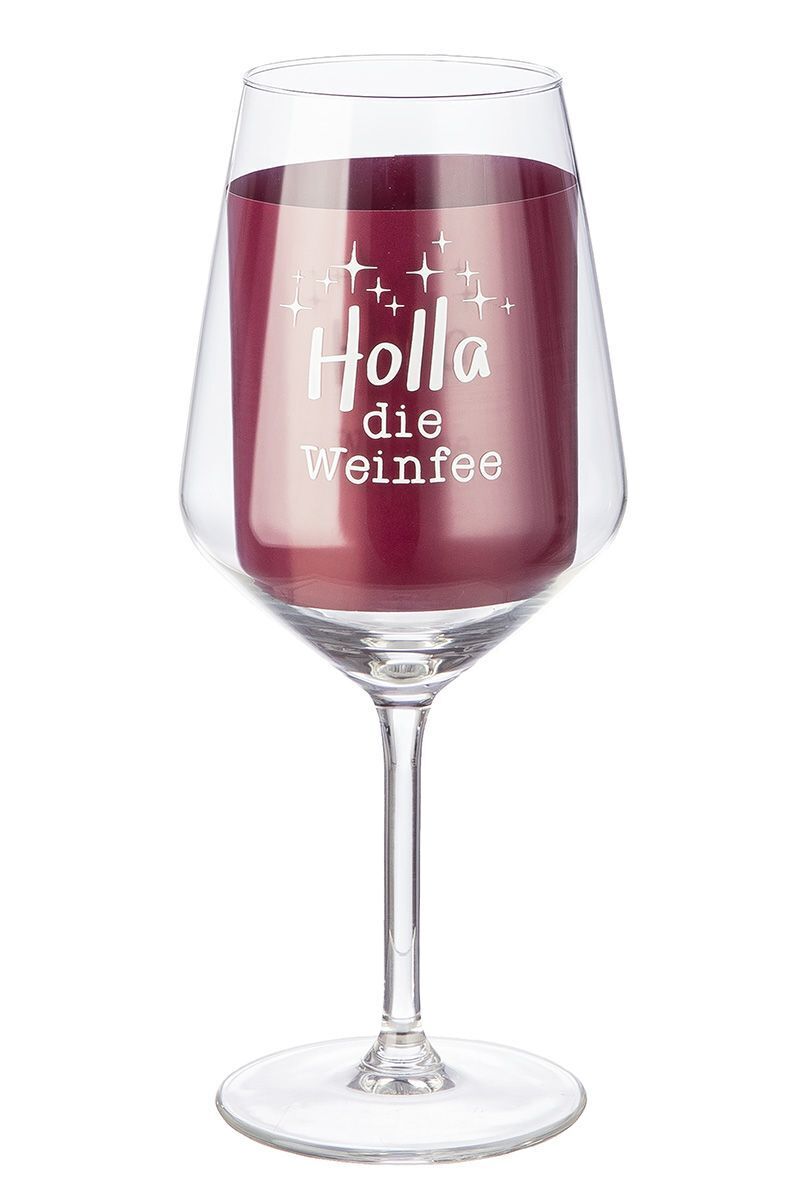 Weinglas "Holla die Weinfee" Glas, Getränk, Alkohol, Wein, Weinglas