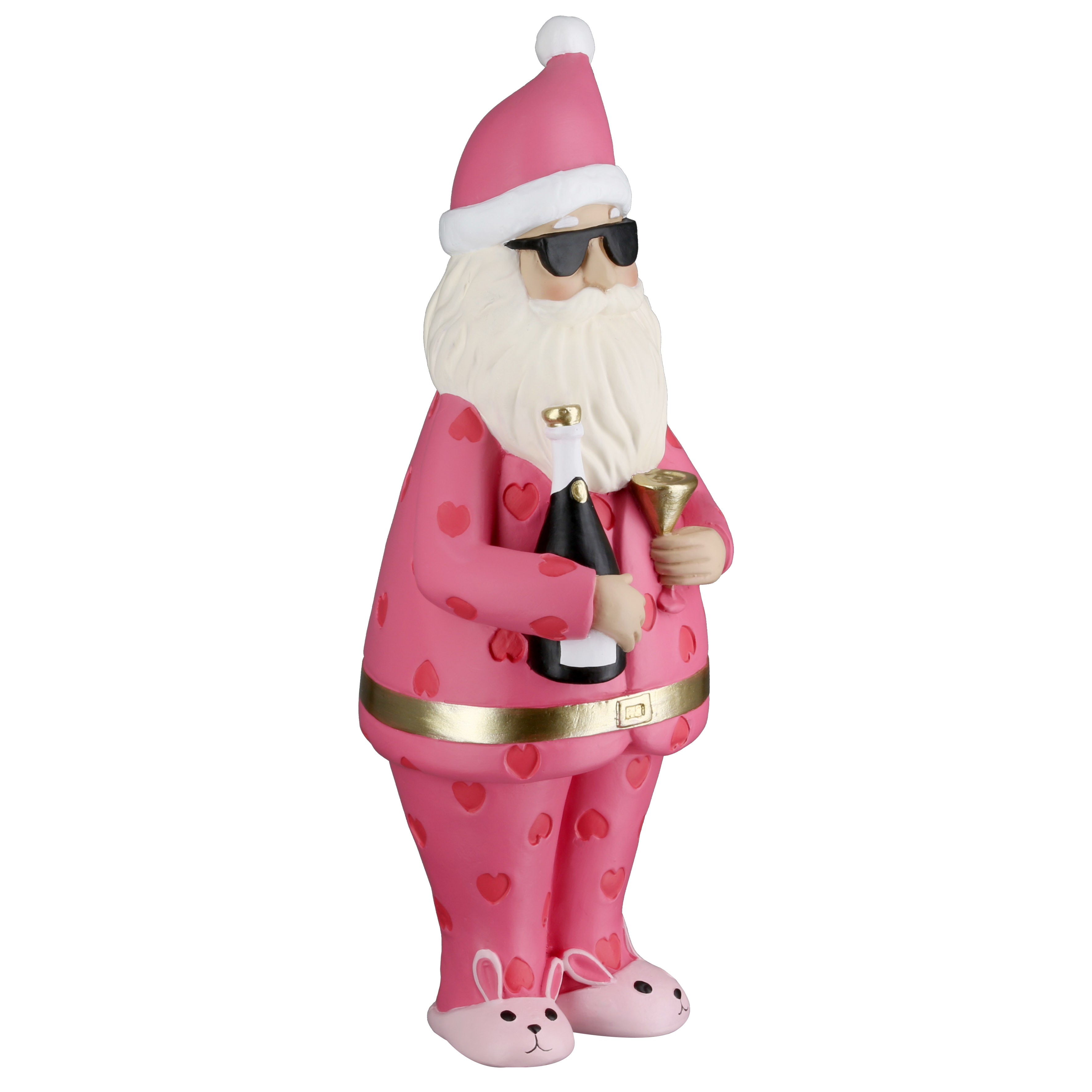 Weihnachtsfigur, Santa, Roter Anzug, Herz Muster, Sektflasche