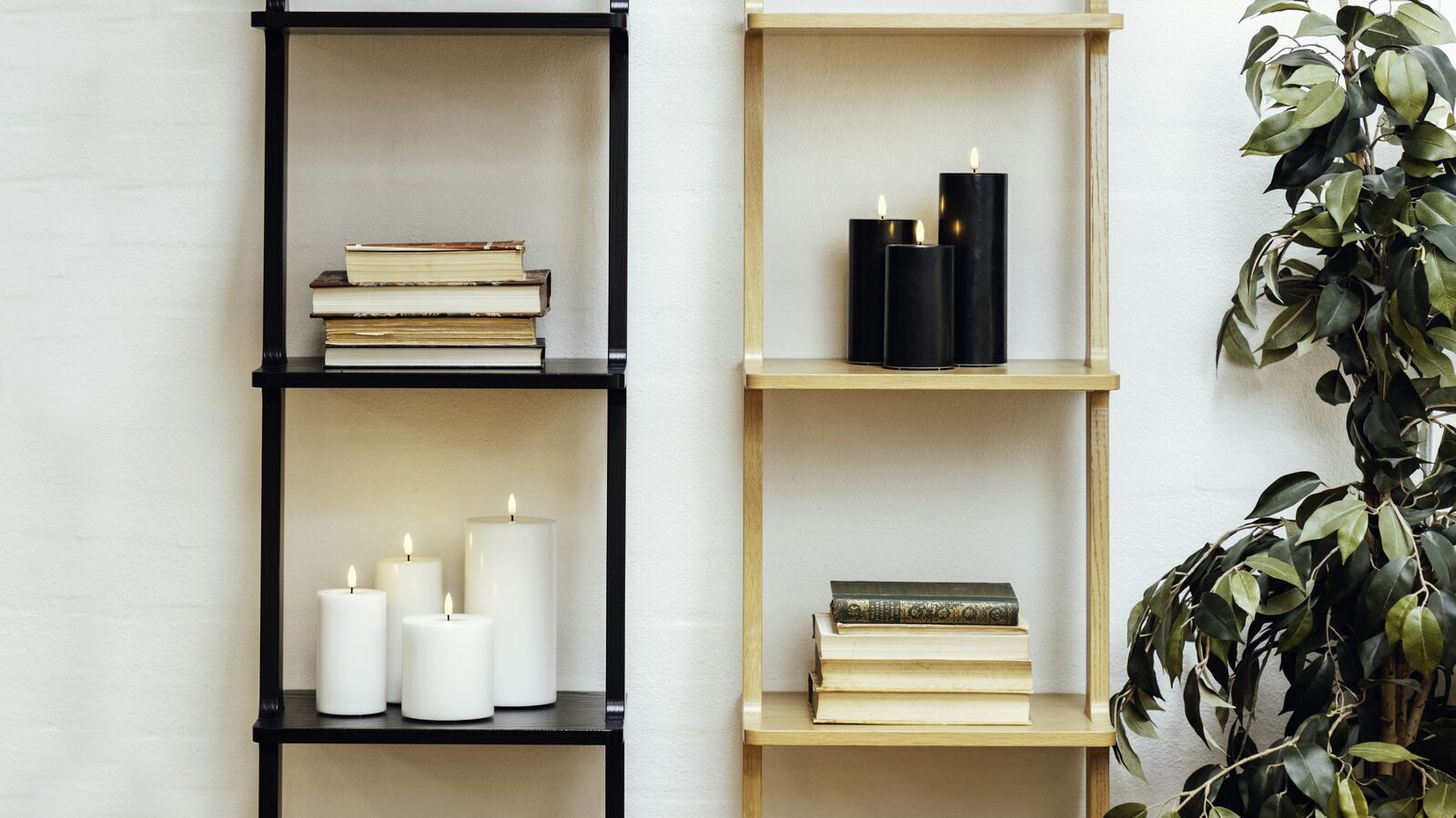 RMP00988 Stumpenkerze LED schwarz 7,5 x 20cm