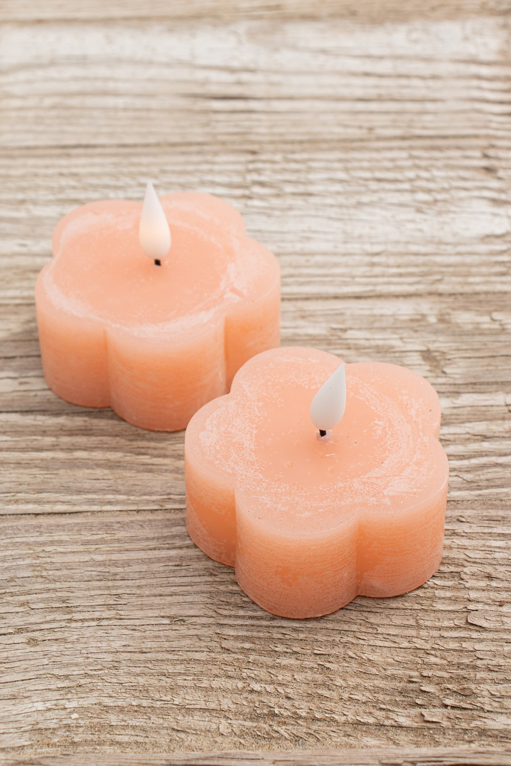 LED Kerze Flower pfirsich 2 Stück