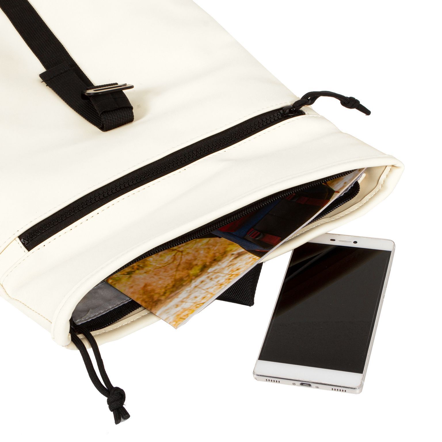 cWJxpFOk Mart - Los Angeles Rolltop Mini Rucksack weiß