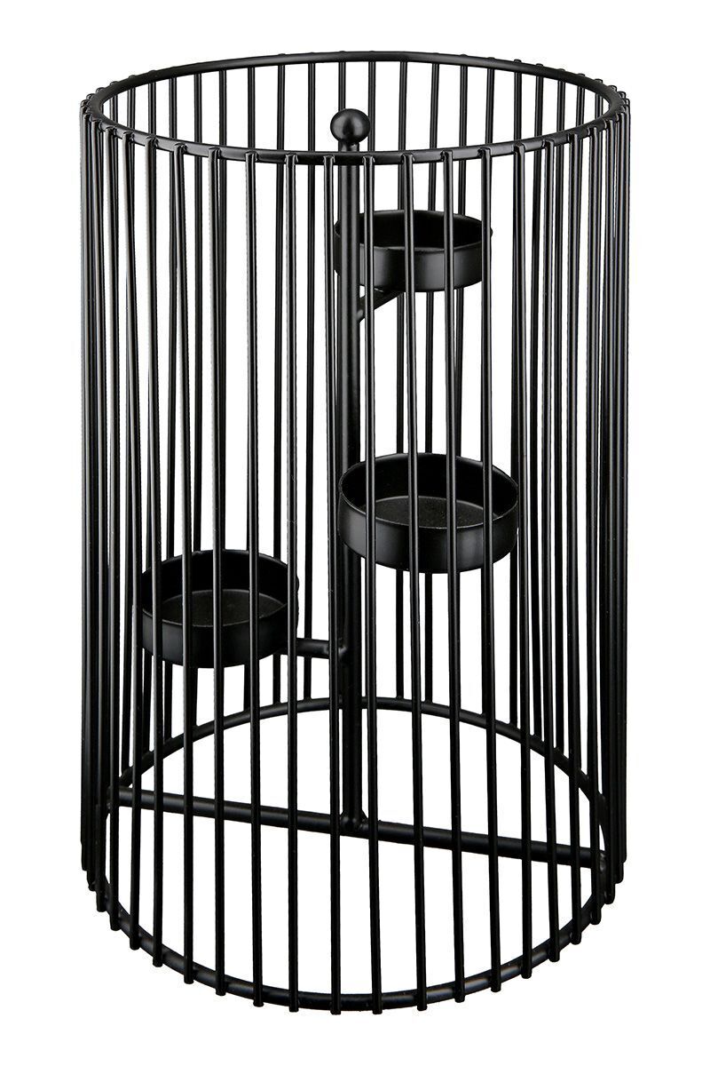 Teelichtleuchter Trixie schwarz Metall Tor