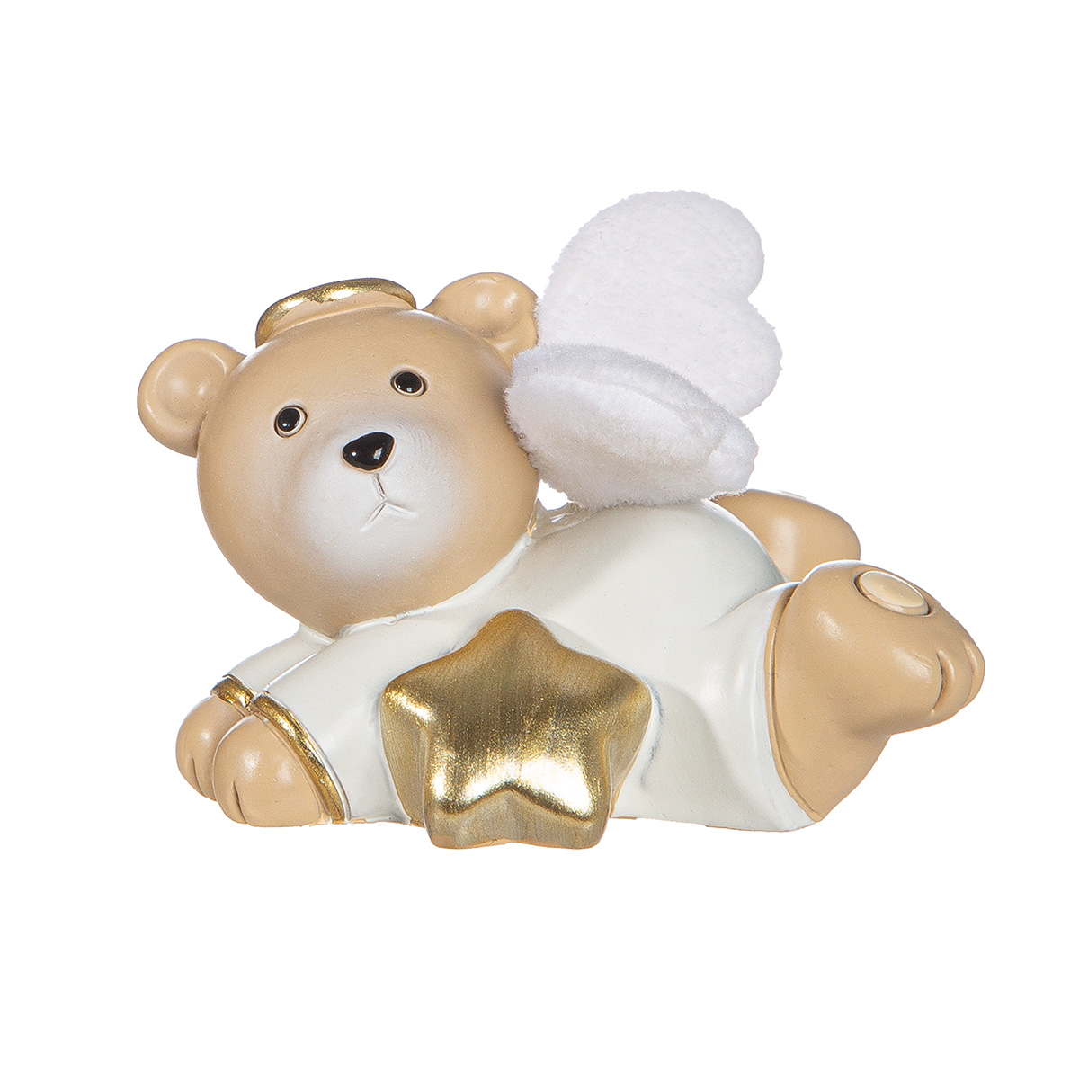 Dekofigur Bär Milo Stern liegend Engel, Figur, Teddy, Gold, Stern