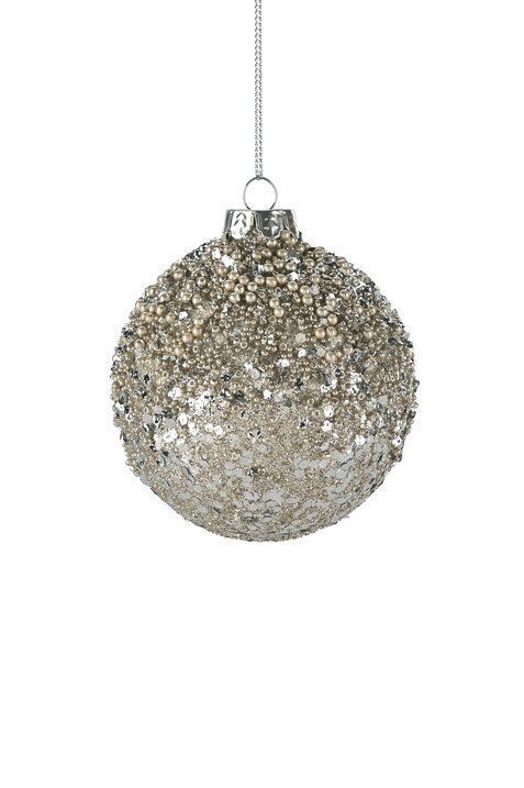 Seoul Weihnachtskugel 8cm Glas Silber Leuchter, Lampe