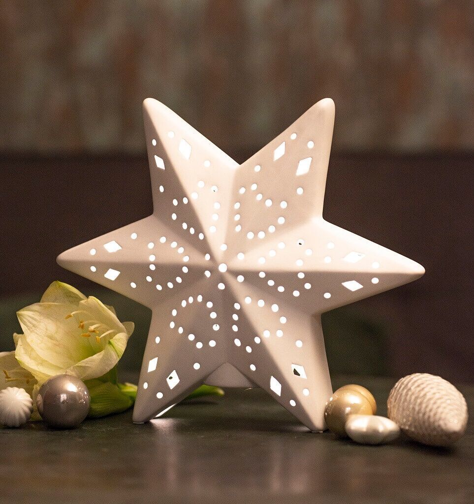 Leona-einzeln-Herzchen Sternlampe Leona 20cm 6 Zacken LED