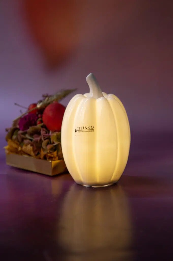 Kürbis Pastazo dick 10cm LED Porzellan